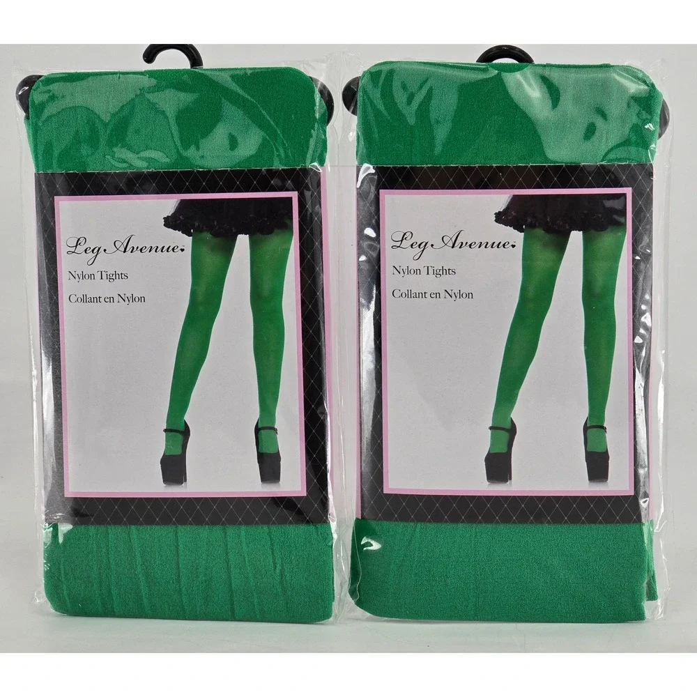 Leg Avenue Nylon Tights Womens One Size Green 70 Denier 7300 - New